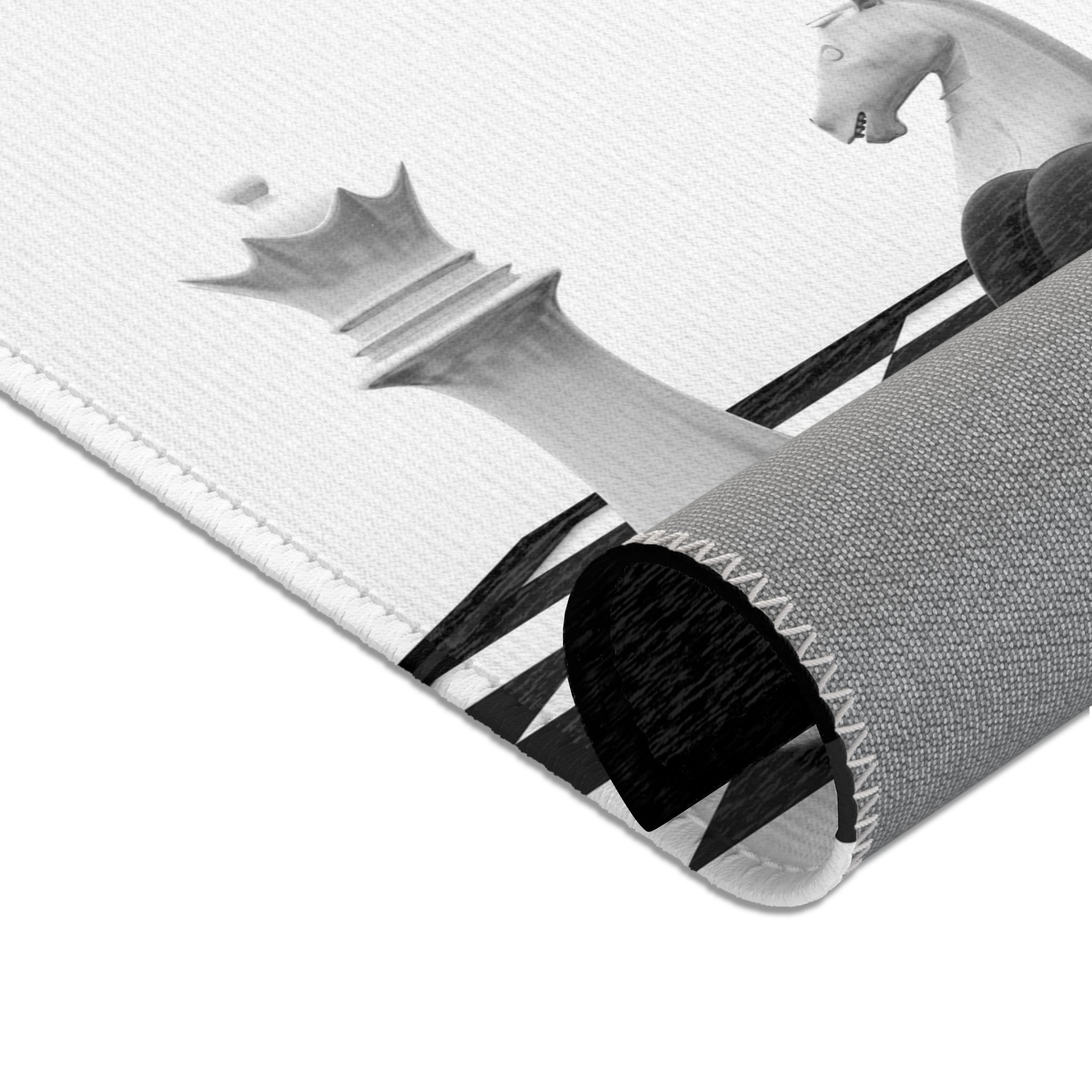 Chess 'Game Over' Area Rug — Black & White Gaming Decor