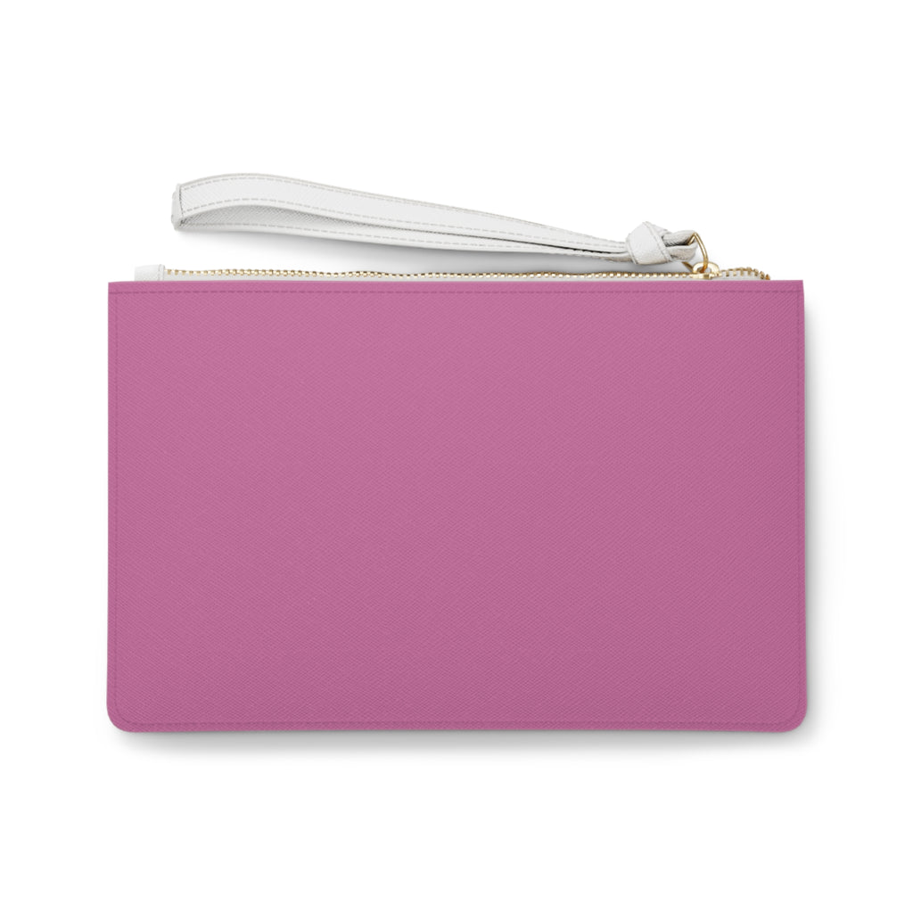 Pink Wristlet Clutch Bag — Minimal Solid Color Zip Pouch for Everyday & Gifts