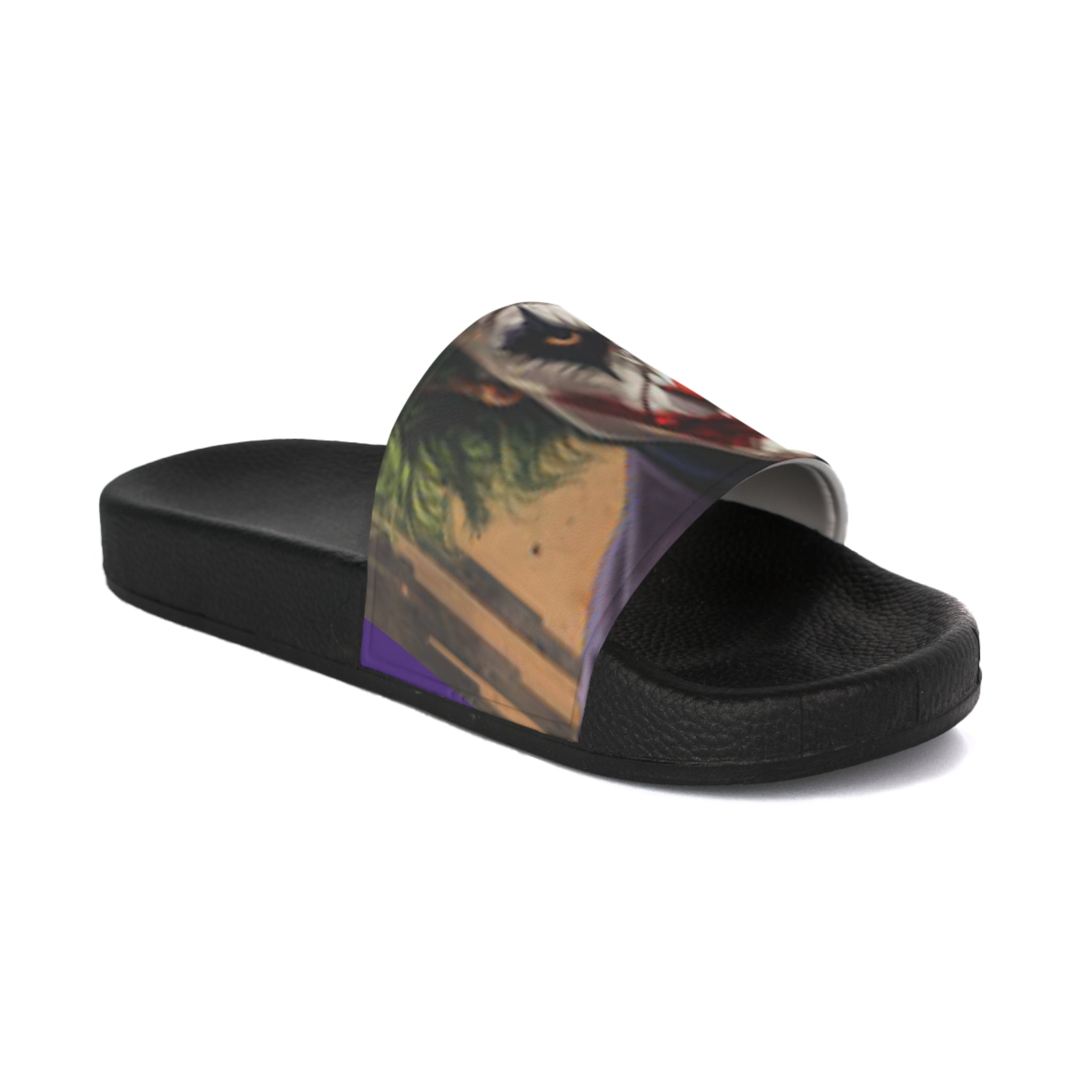 Men's Joker Face Slide Sandals — Graphic Horror Pool & Casual Slides