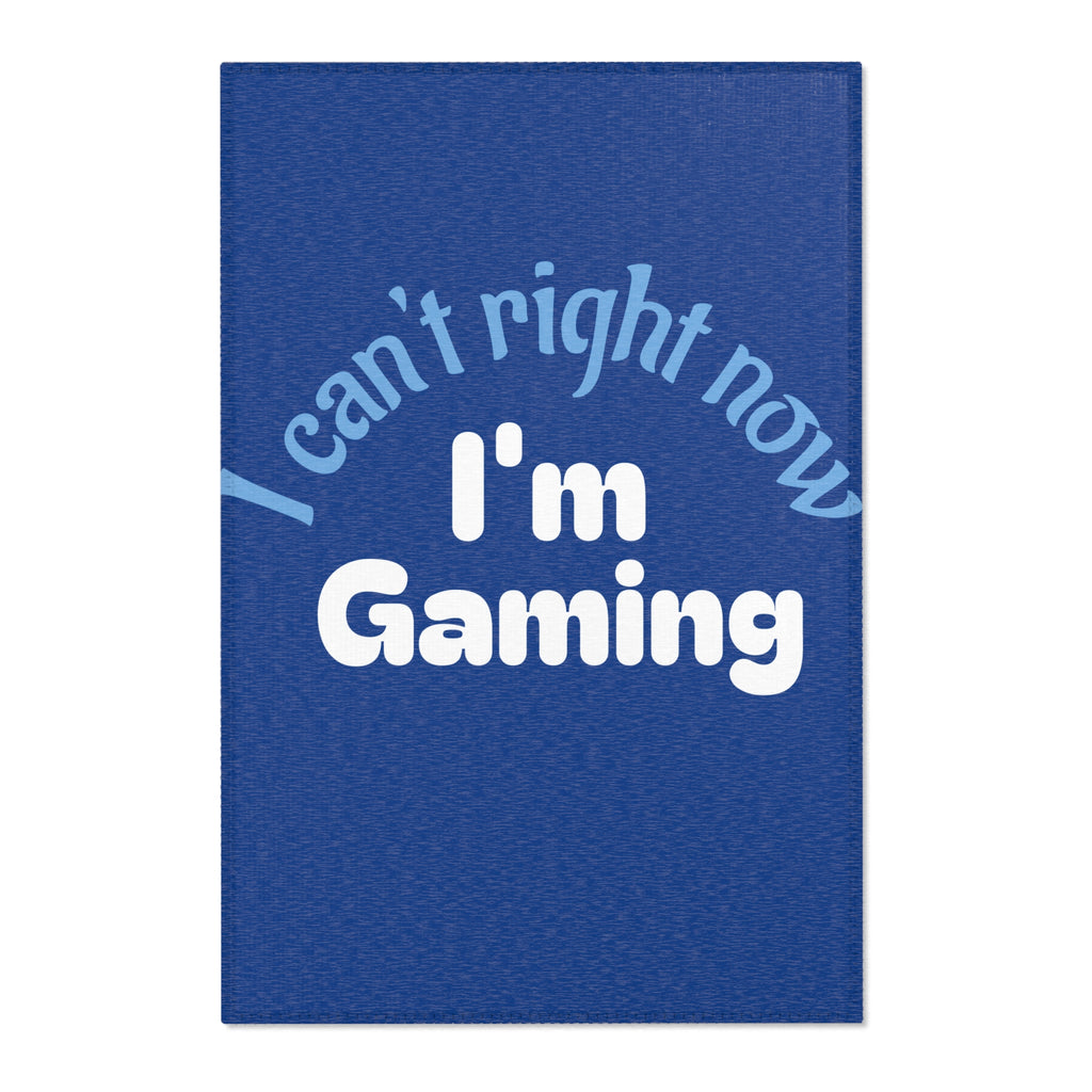 Gaming Area Rug — "I Can't Right Now I'm Gaming" Blue Accent Mat for Gamers