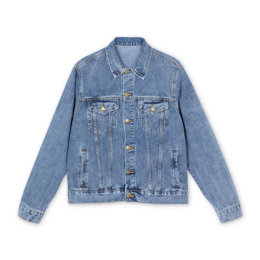 Denim Jacket — 'Life Is A Gamble' Embroidered Back Casual Jean Jacket