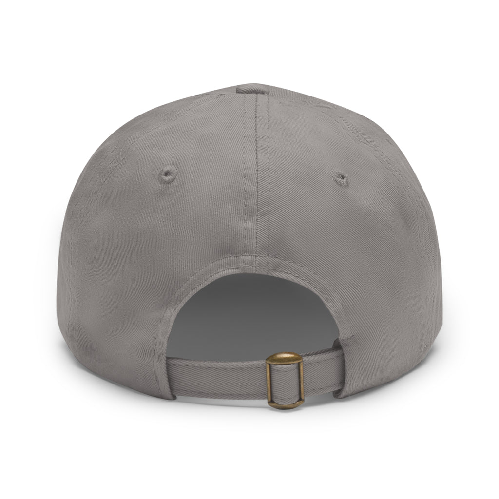 The Boss Leather Patch Dad Hat — Neutral Cap with Pink Patch