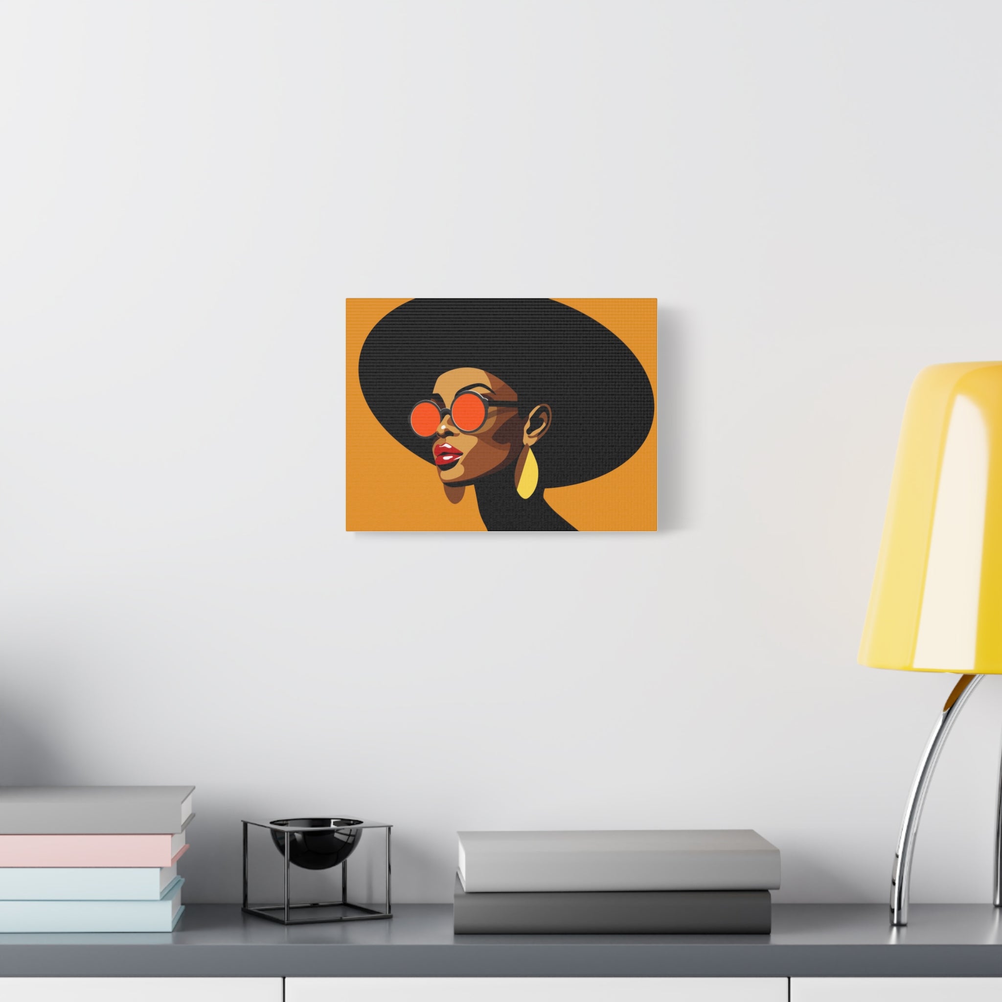 Afro Chic Wall Art Canvas — Retro Woman with Sunglasses