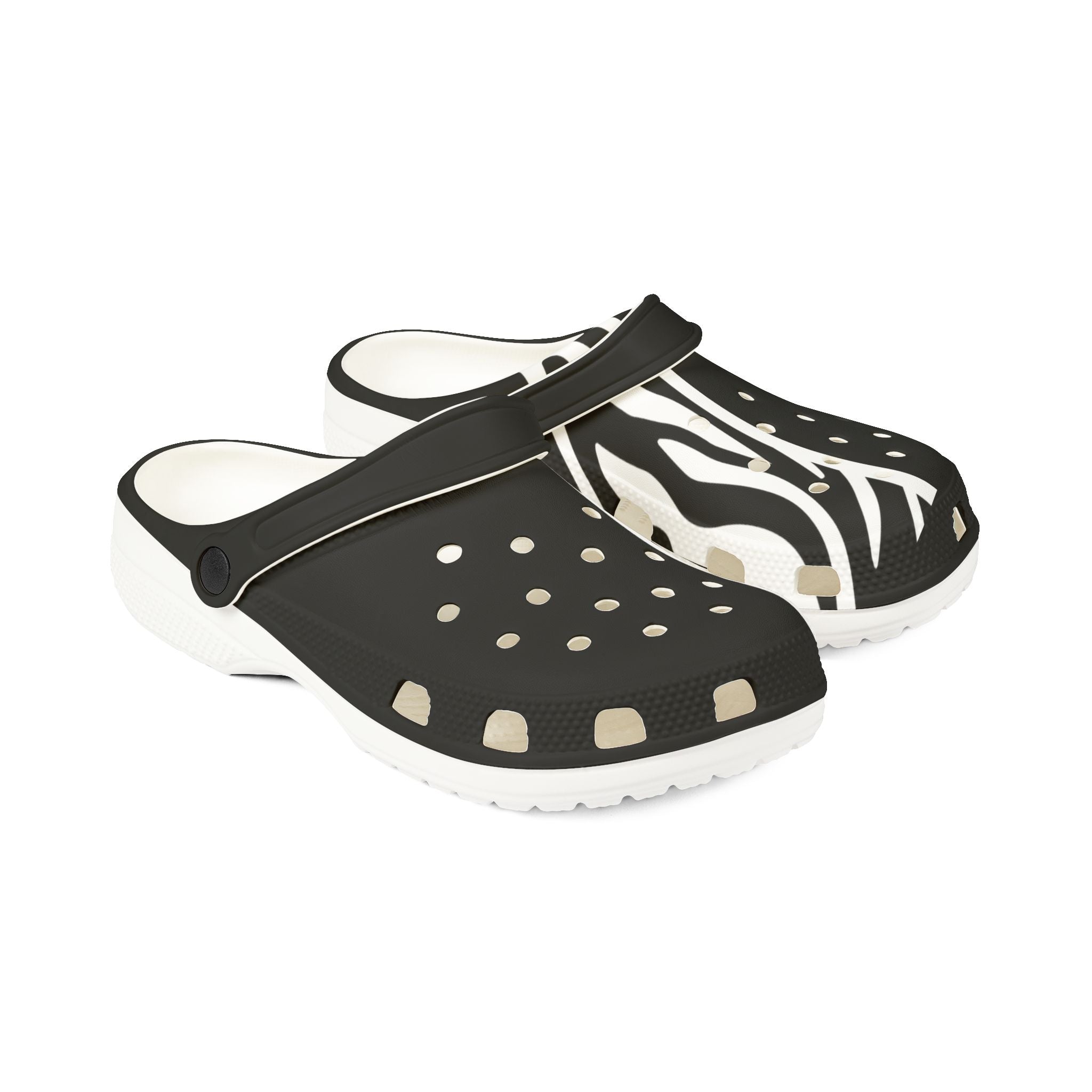 Zebra Print EVA Foam Clogs — Lightweight Slip-On Garden & Beach Shoes