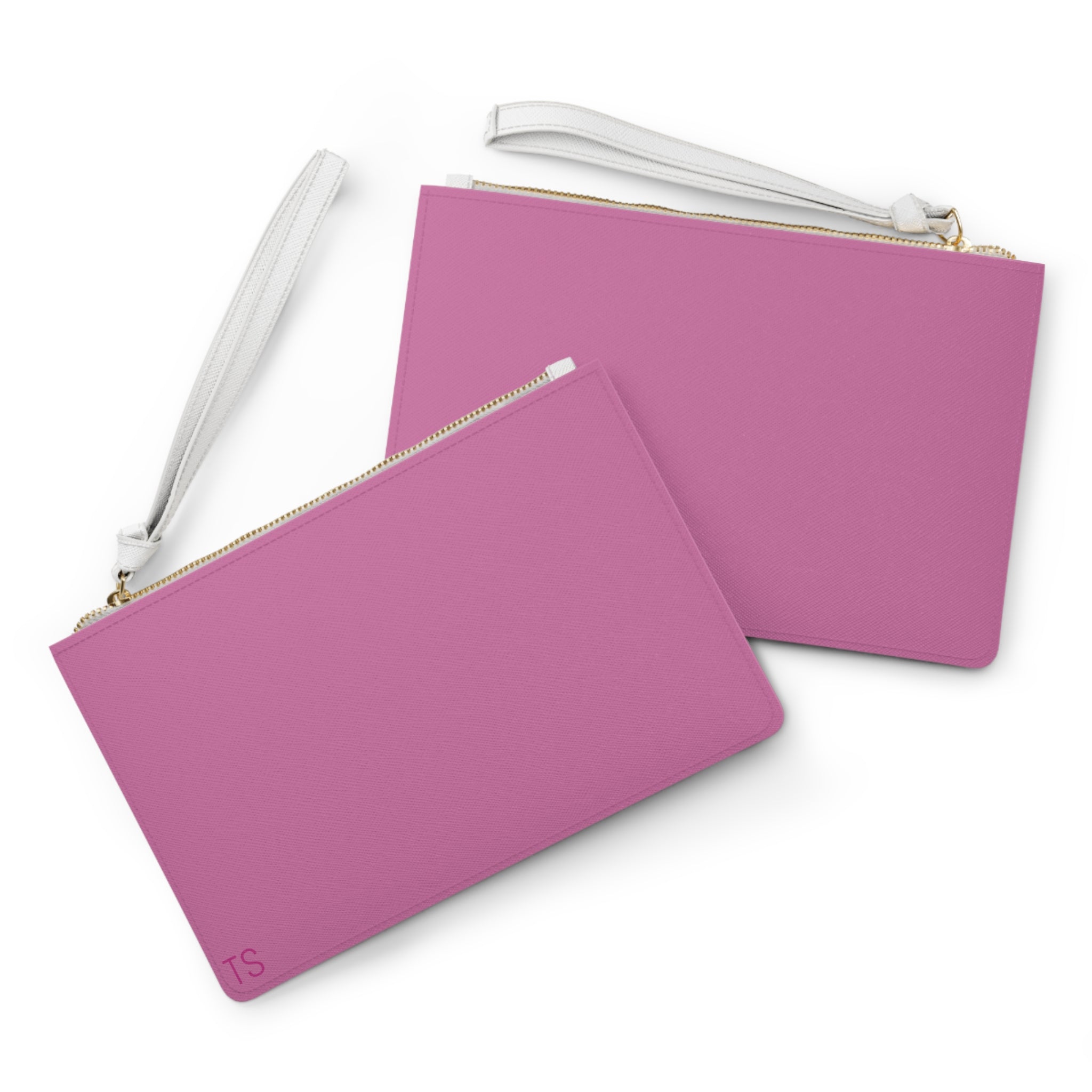 Pink Wristlet Clutch Bag — Minimal Solid Color Zip Pouch for Everyday & Gifts
