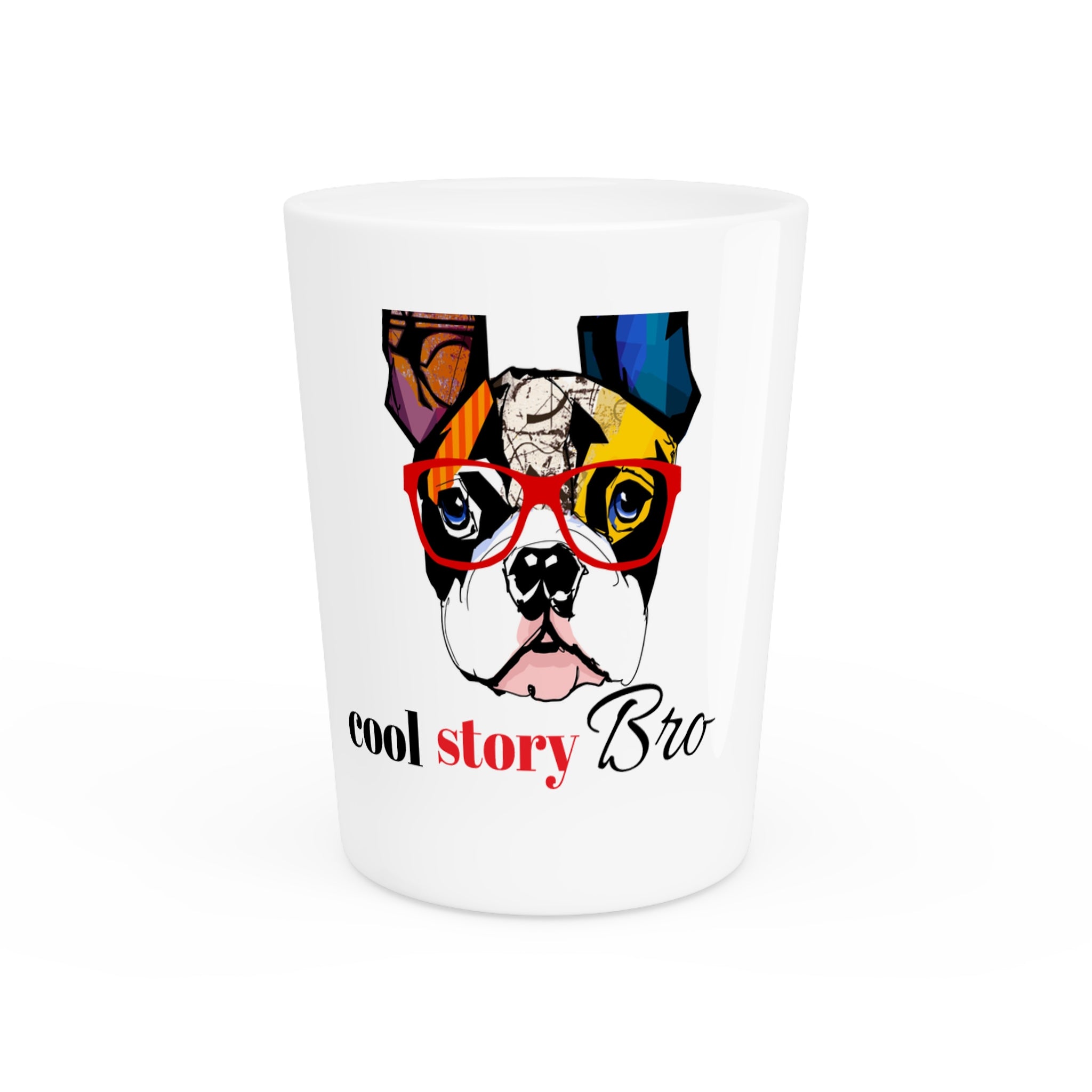 Cool Dog Shot Glass — Colorful French Bulldog Design