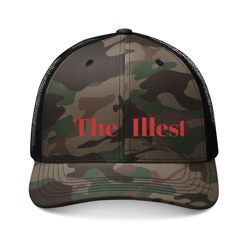 Camouflage Trucker Hat — Embroidered "The Illest" Red Logo