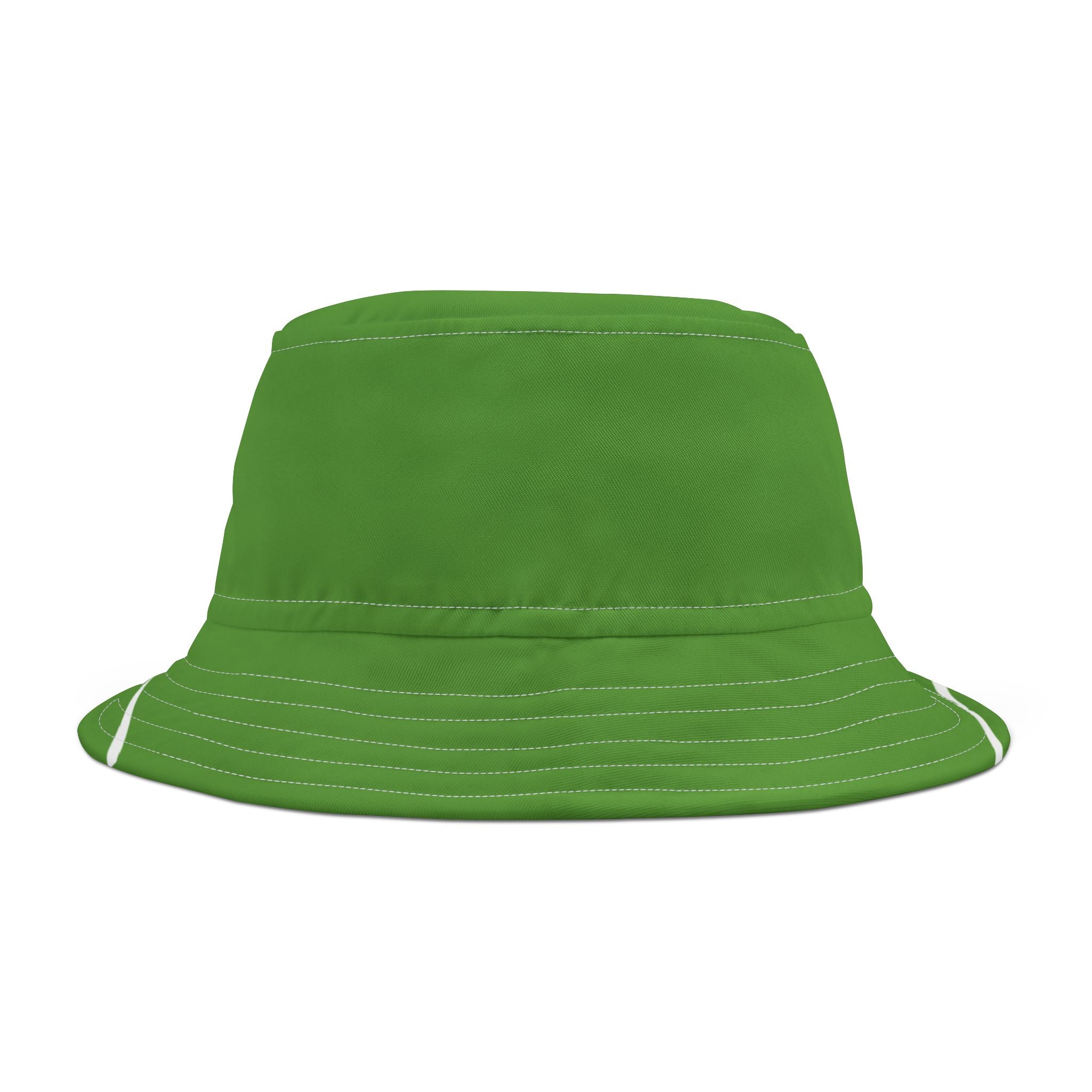 Green Bucket Hat — Solid Color Casual Sun Hat