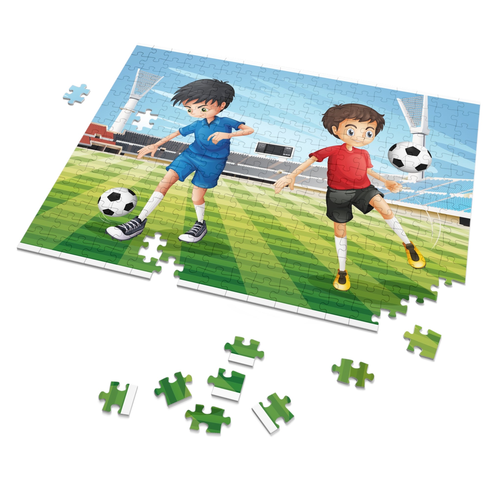 Kids' Soccer Jigsaw Puzzle with Tin - 200-Piece Stadium Puzzle for Boys & Girls