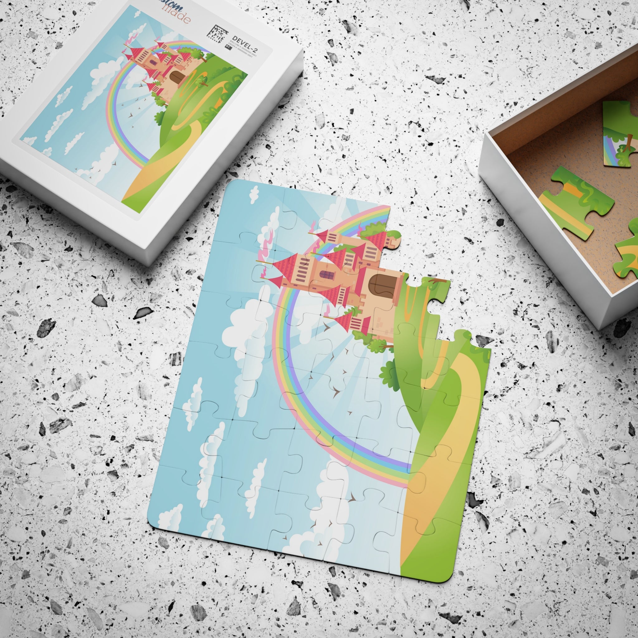 Castle & Rainbow 30-Piece Kids Puzzle — Magical Fairy Tale Jigsaw for Toddlers