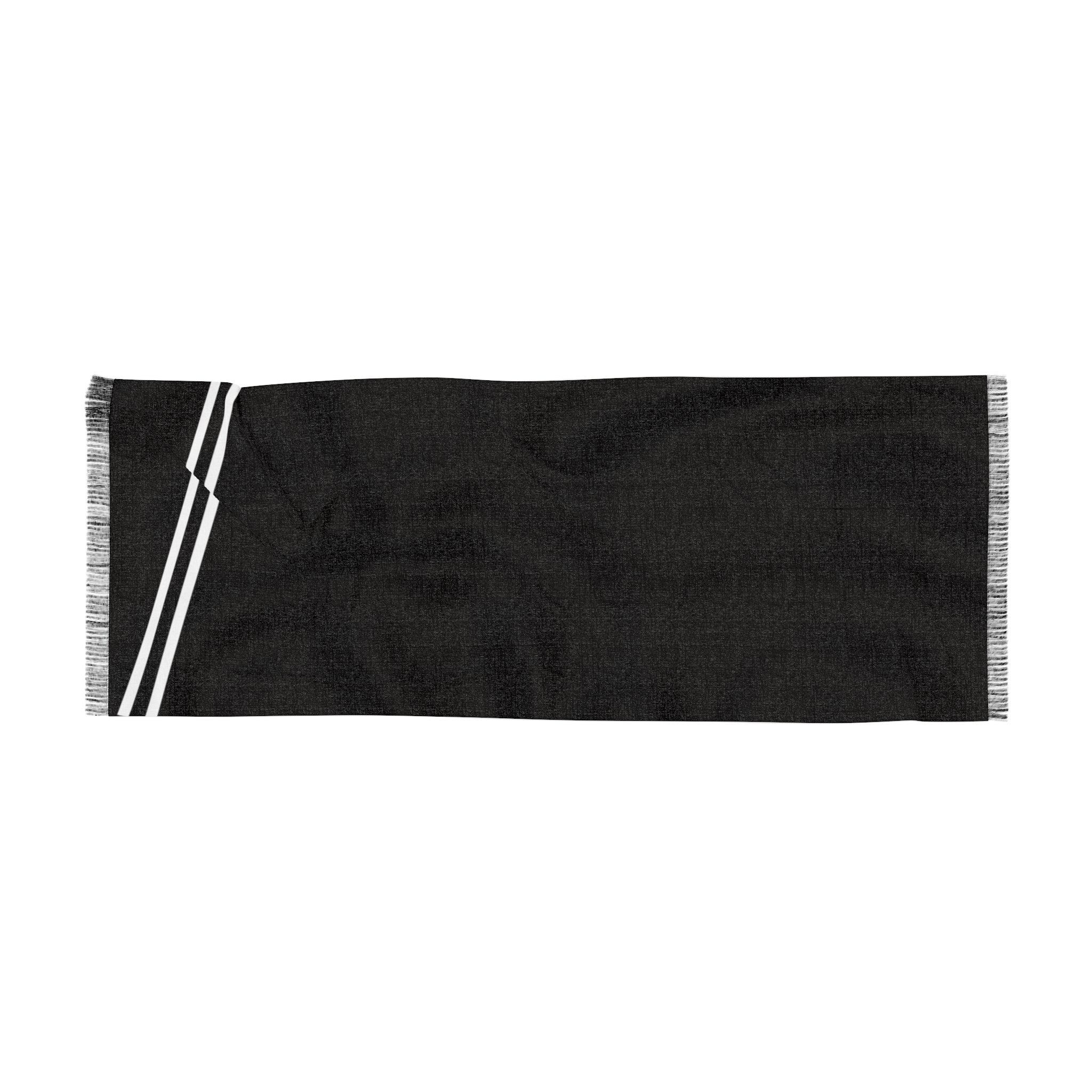 Black & White Lined Silk Scarf — Elegant Lightweight Fashion Accessory