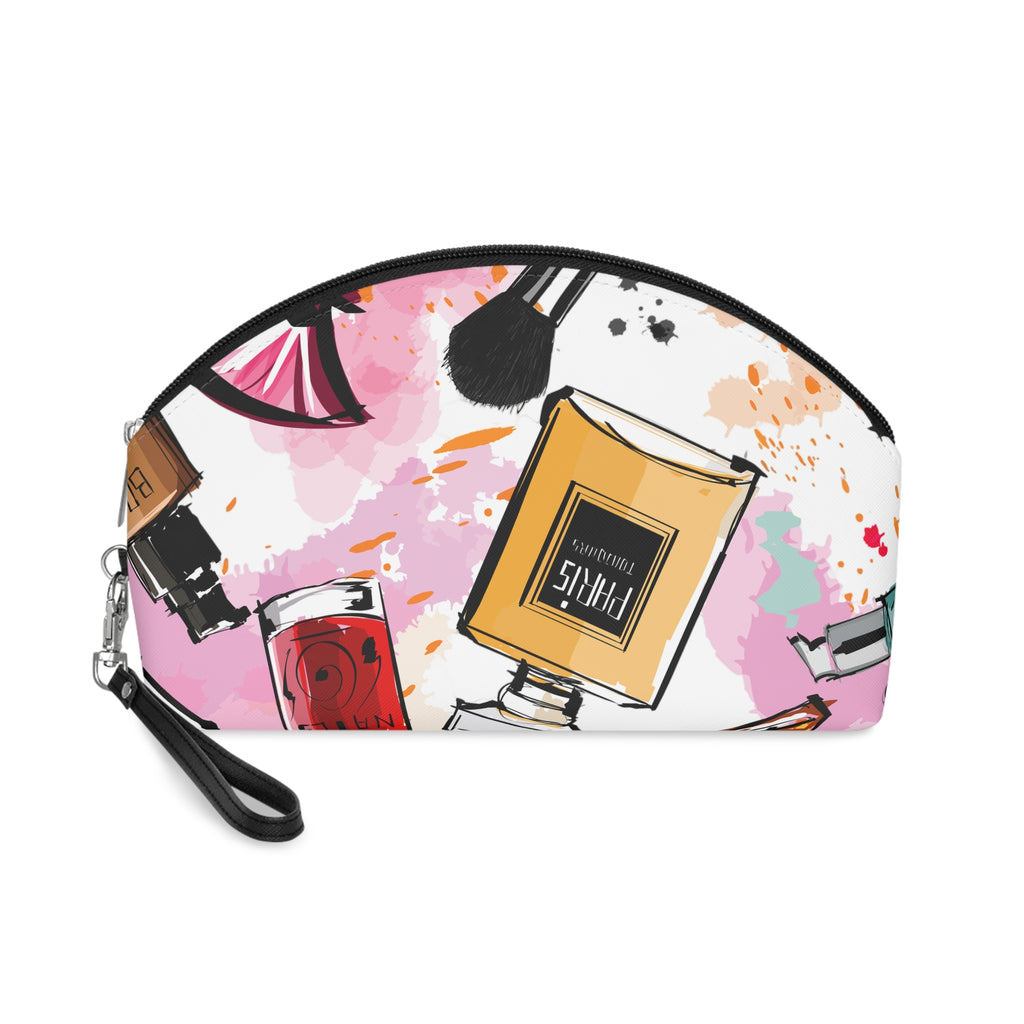 Makeup Bag — Cosmetic Pouch with Watercolor Beauty Tools Print