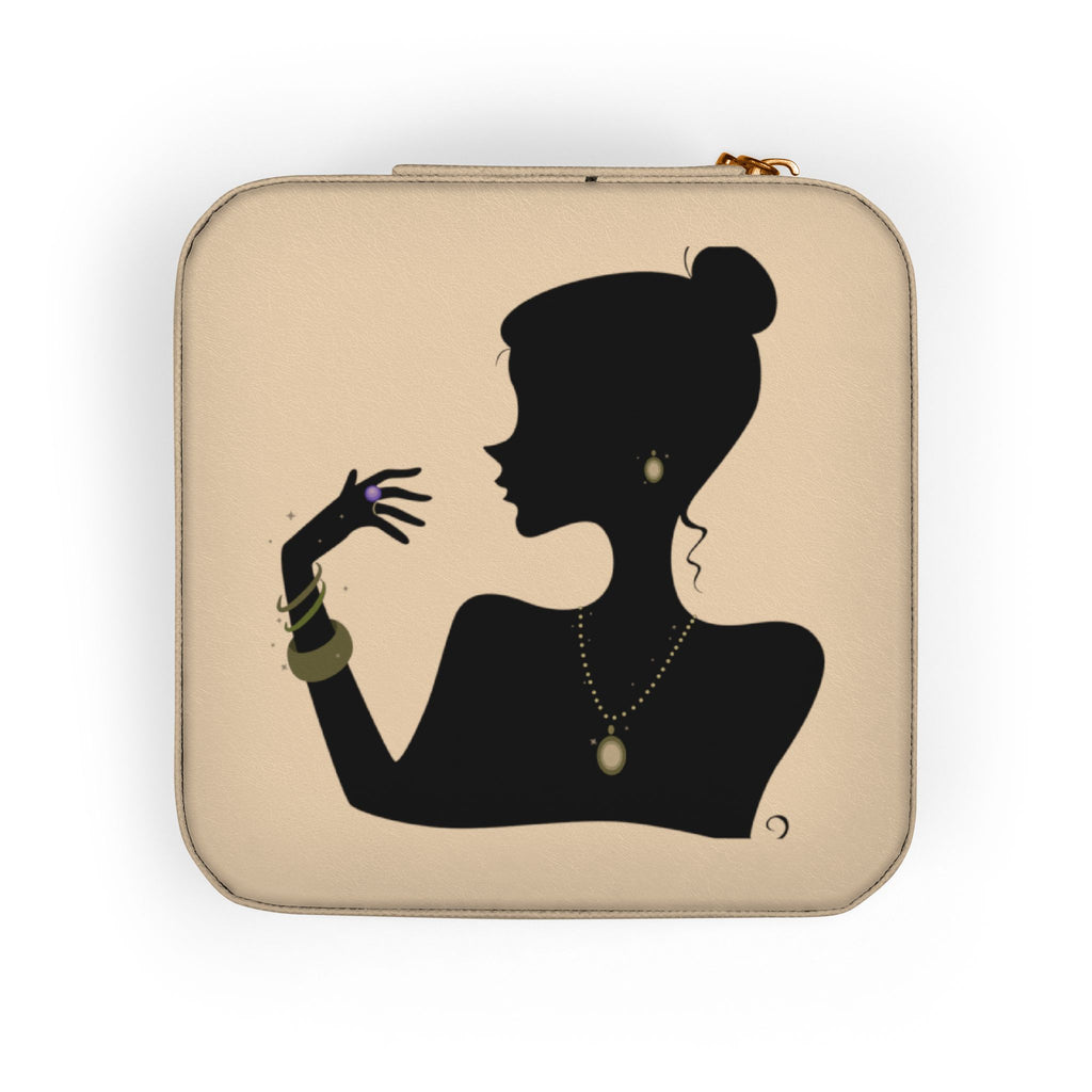 Compact Jewelry Case — Silhouette Design Portable Organizer for Rings, Earrings & Necklaces