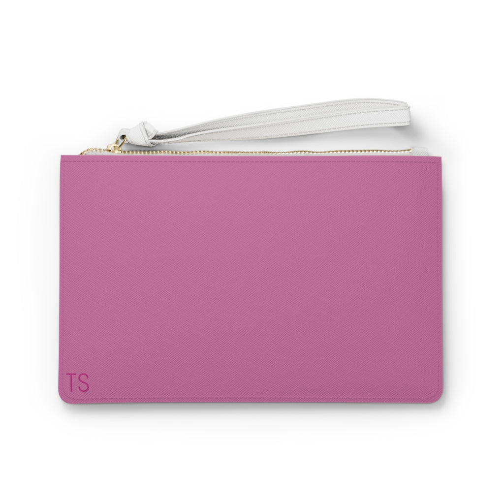 Pink Wristlet Clutch Bag — Minimal Solid Color Zip Pouch for Everyday & Gifts