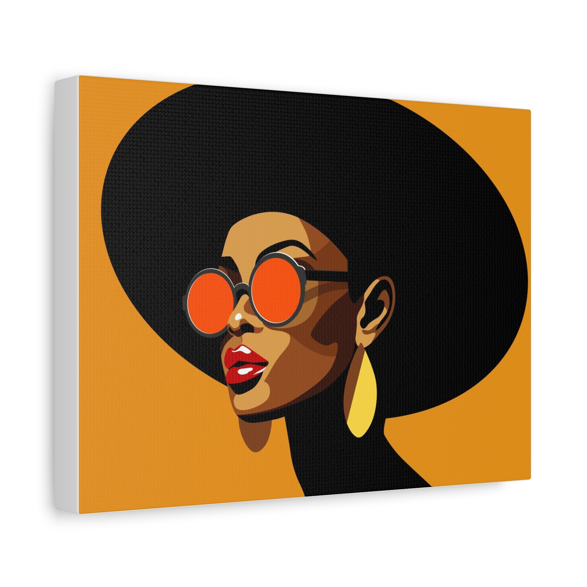 Afro Chic Wall Art Canvas — Retro Woman with Sunglasses