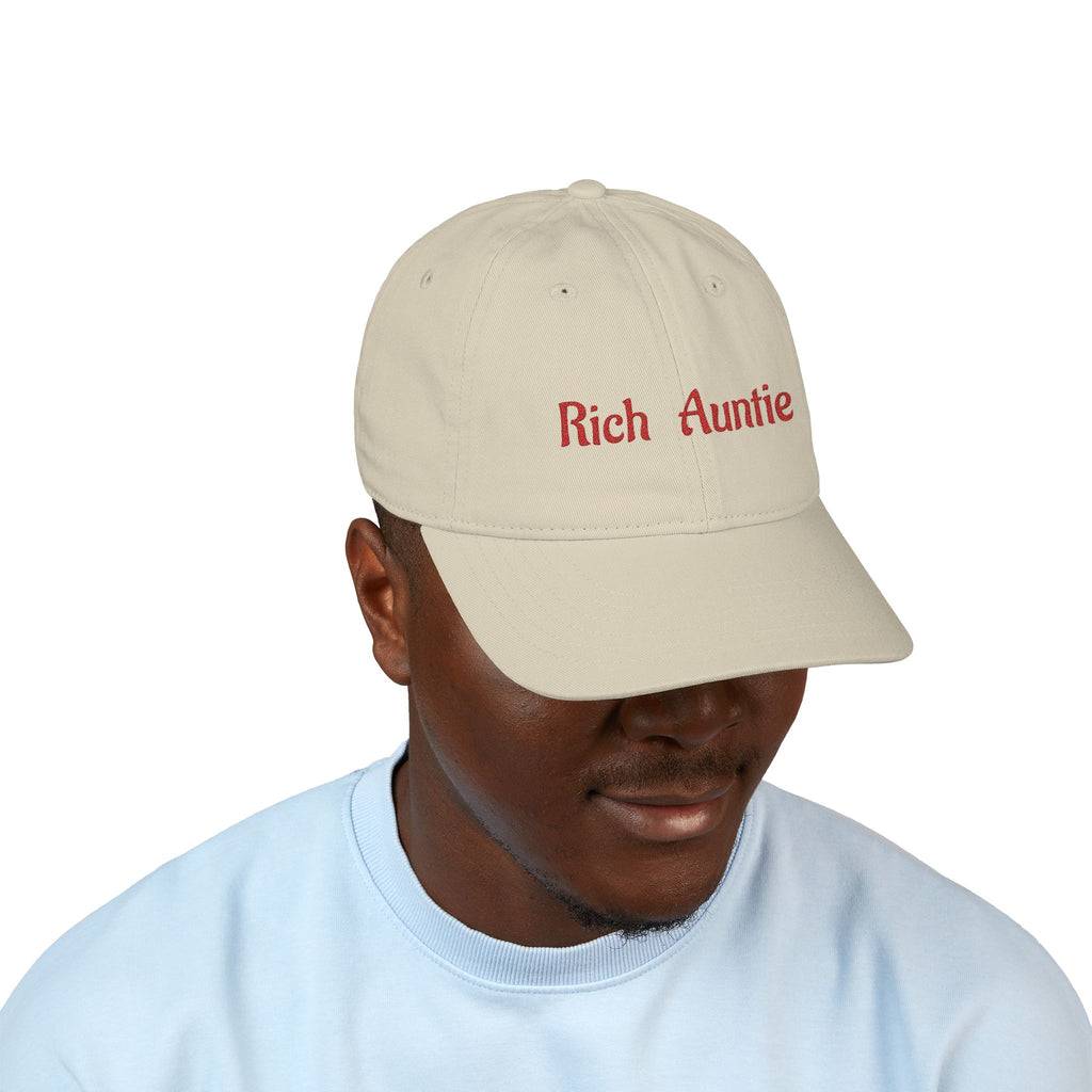 Baseball Cap — 'Rich Auntie' Embroidered Organic Cotton