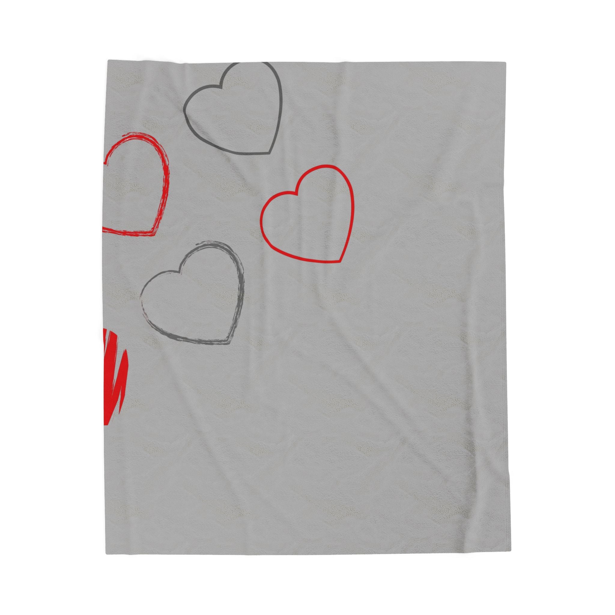 Heart Velveteen Plush Blanket — Redhead Goddess on Crescent Moon Throw