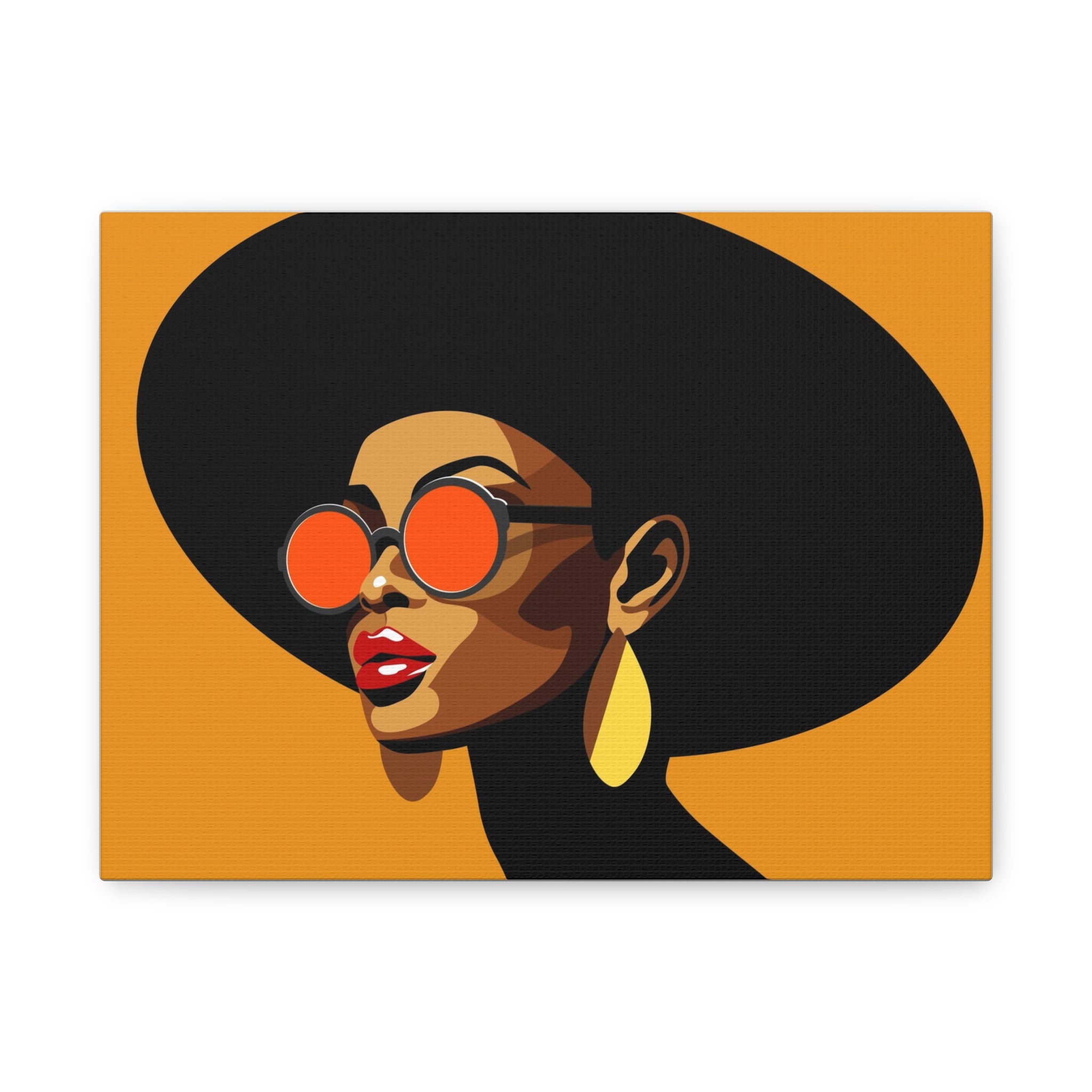 Afro Chic Wall Art Canvas — Retro Woman with Sunglasses