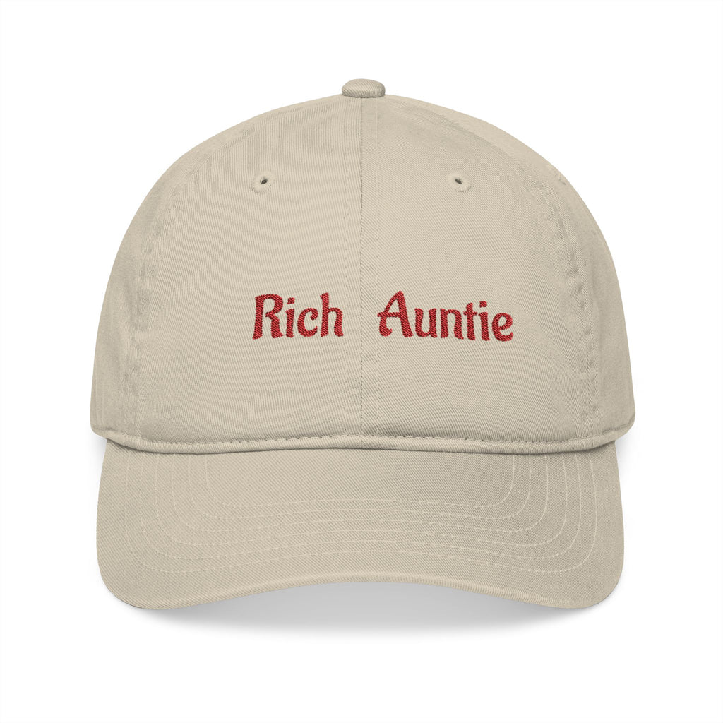 Baseball Cap — 'Rich Auntie' Embroidered Organic Cotton