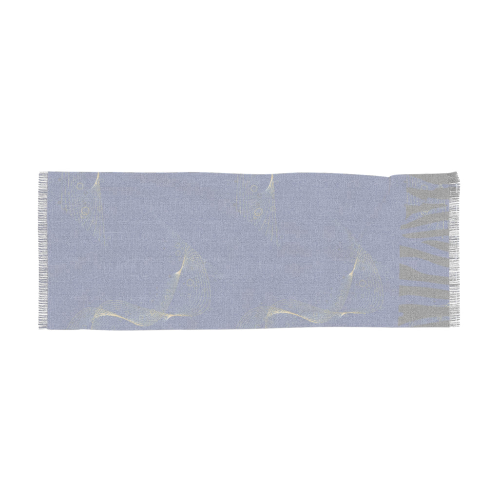 Ethereal Light Scarf – Soft Blue Shimmer Woven Wrap