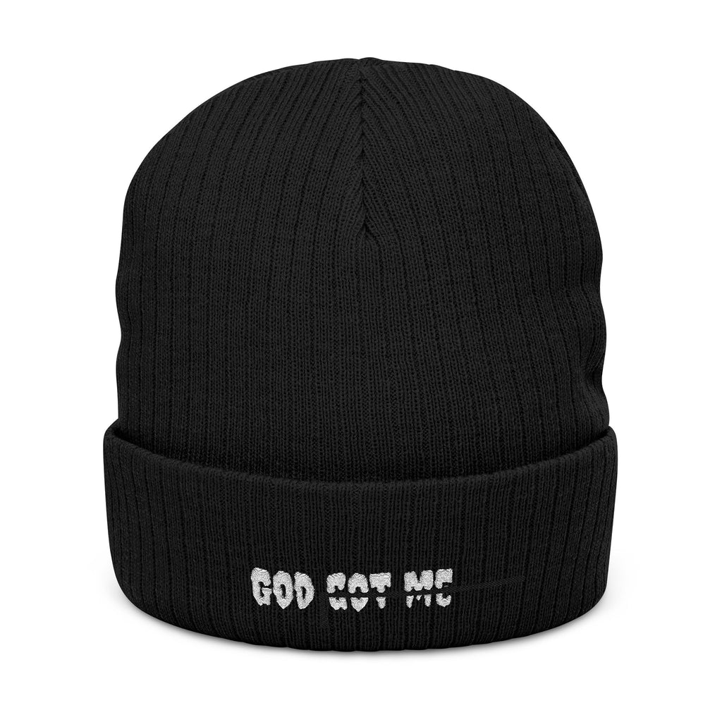 Embroidered 'God Got Me' Ribbed Knit Beanie — Faith-Inspired Winter Hat