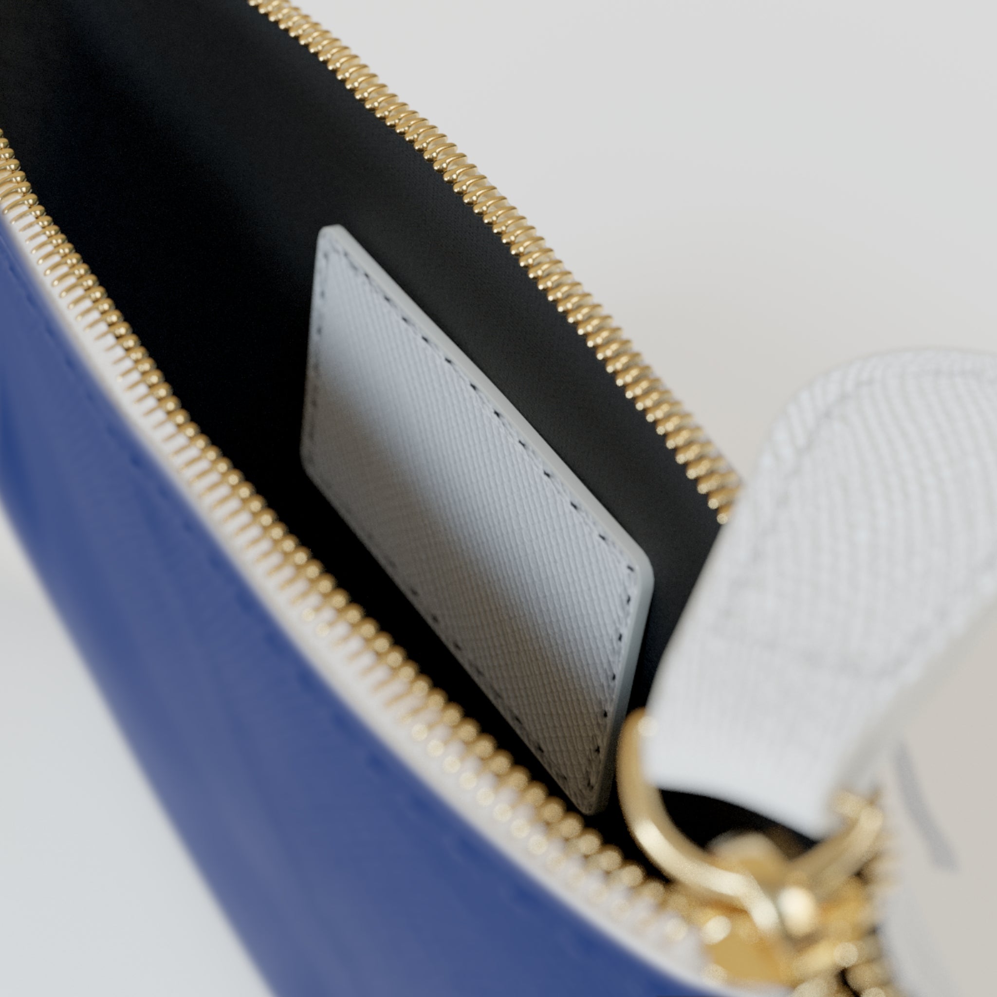 Blue Mini Clutch Bag – Compact Zipper Pouch for Cards & Essentials