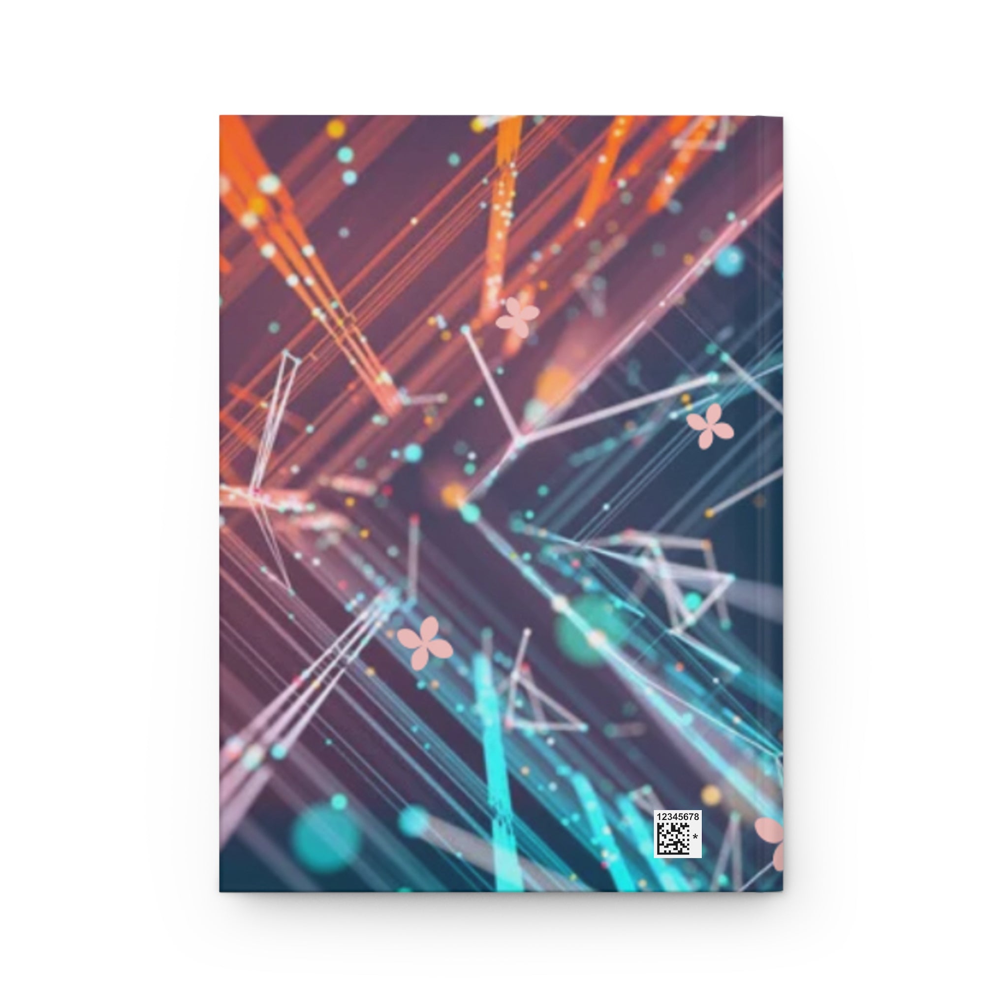 Hardcover Journal — 'A Start to Something New' Abstract Neon Lights Notebook