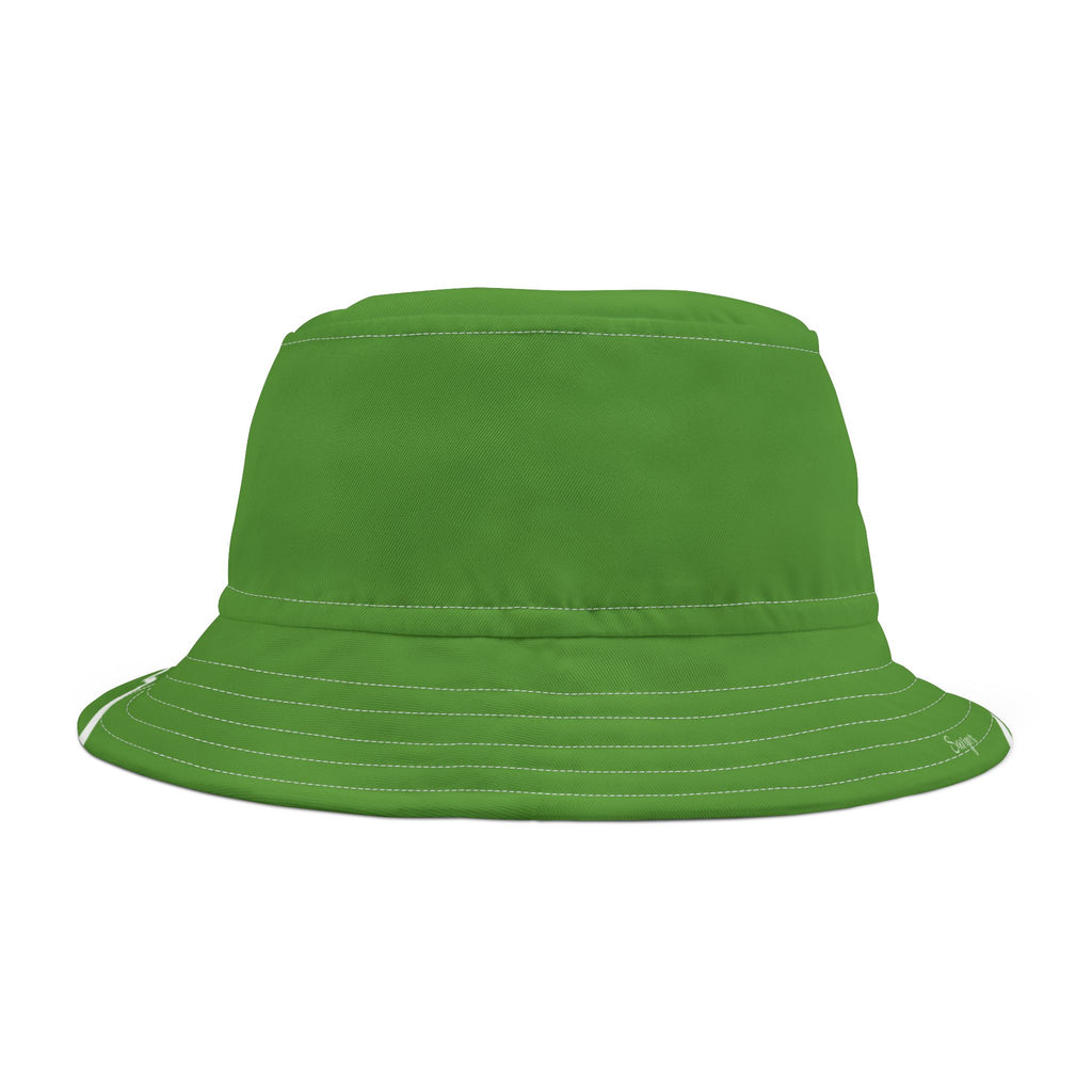 Green Bucket Hat — Solid Color Casual Sun Hat