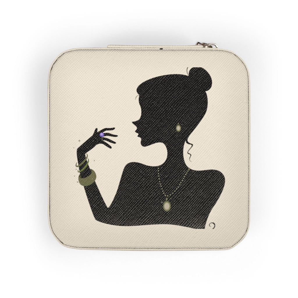 Compact Jewelry Case — Silhouette Design Portable Organizer for Rings, Earrings & Necklaces