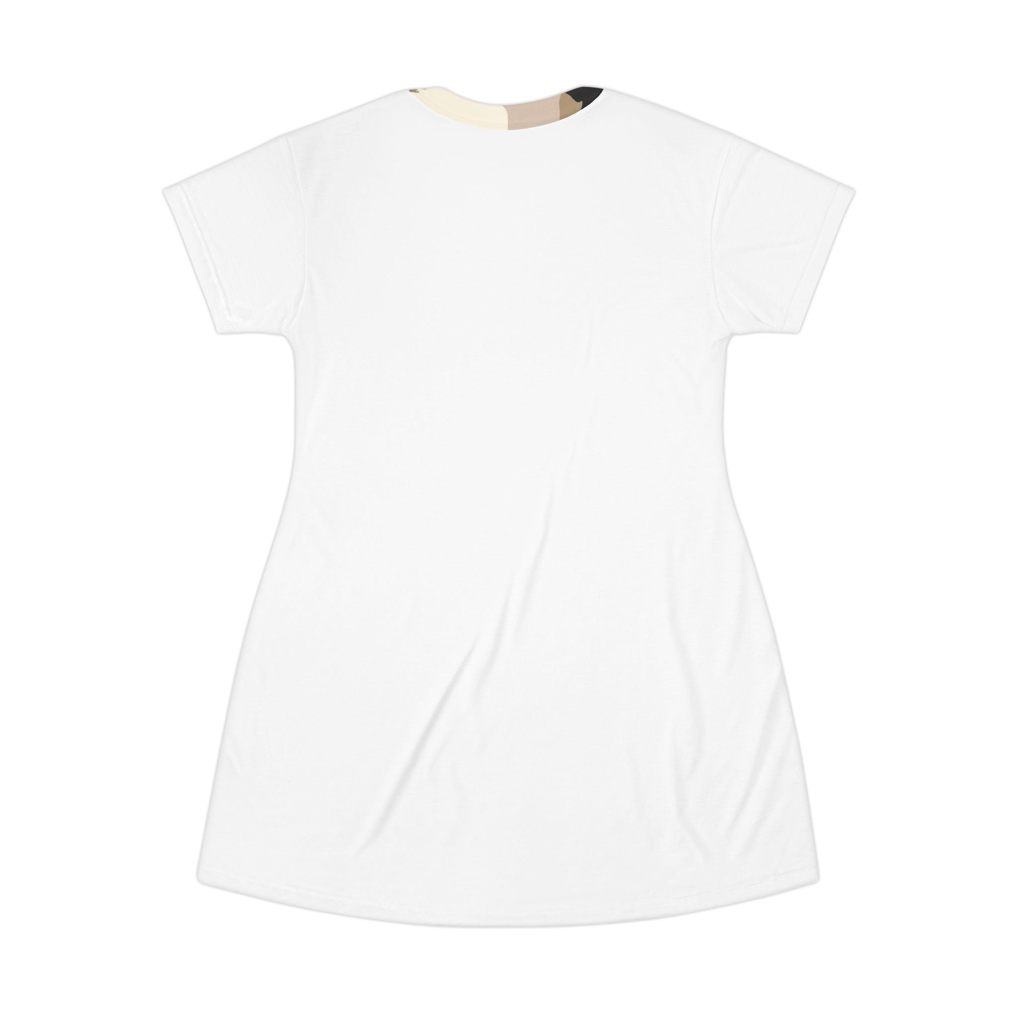 Leopard Border T-Shirt Dress — Animal Print Hem AOP Casual Dress