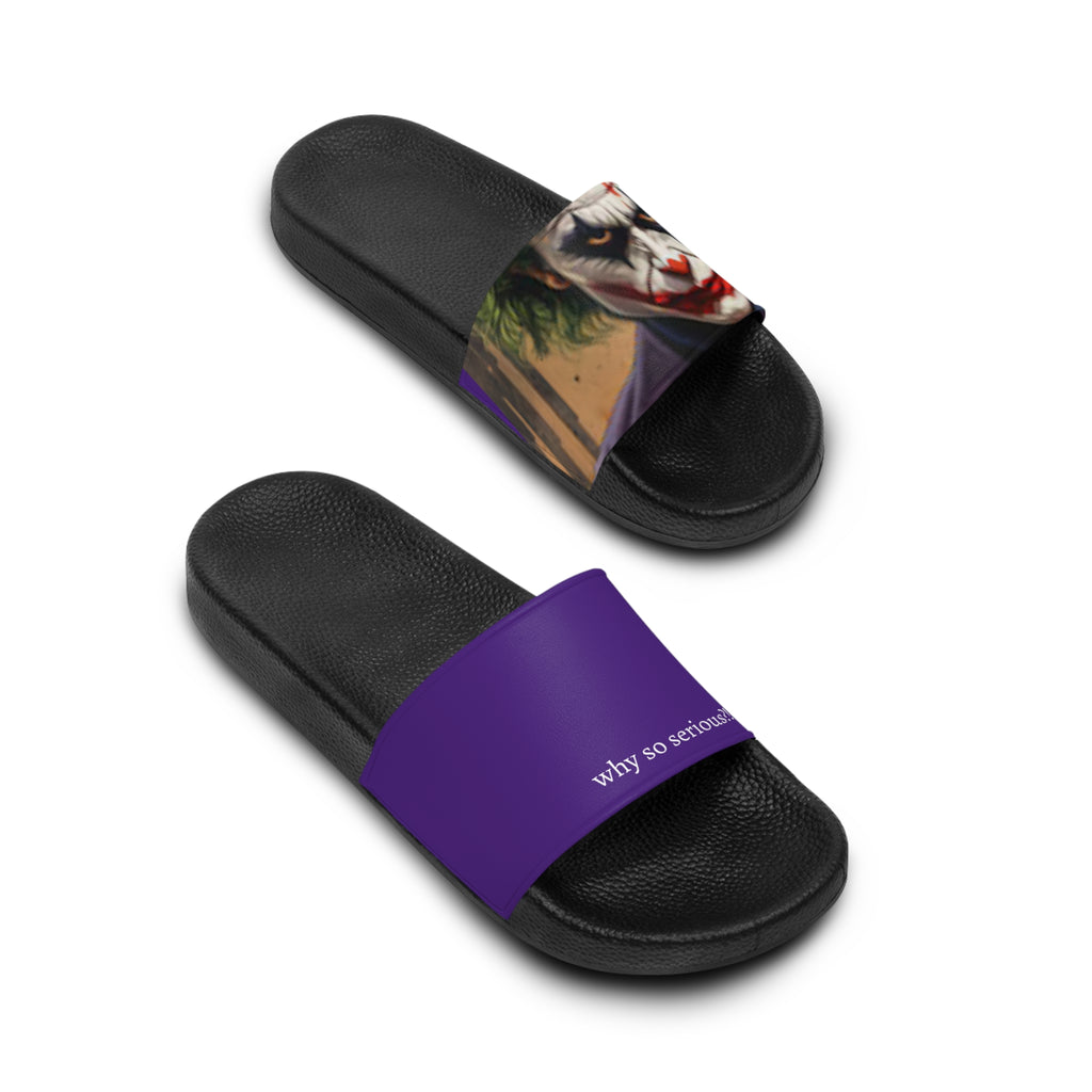 Men's Joker Face Slide Sandals — Graphic Horror Pool & Casual Slides
