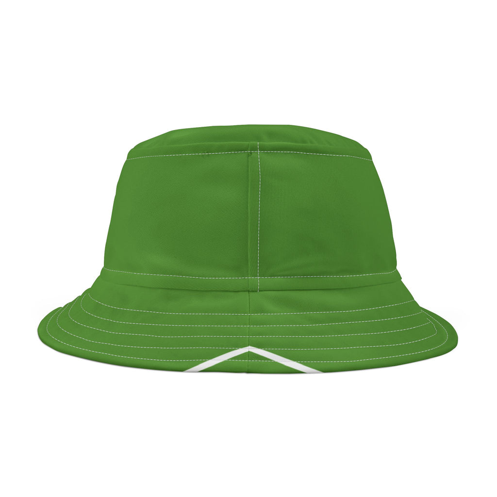 Green Bucket Hat — Solid Color Casual Sun Hat