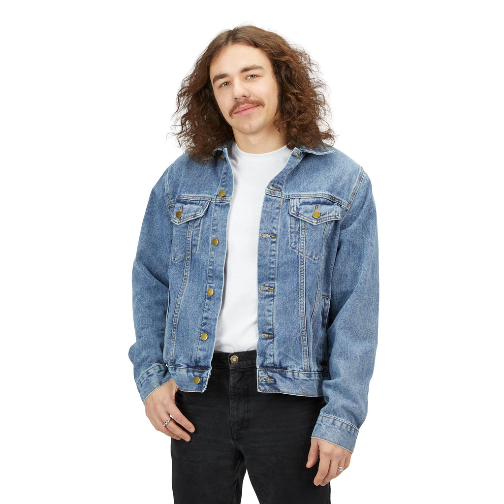 Denim Jacket — 'Life Is A Gamble' Embroidered Back Casual Jean Jacket
